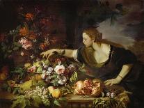 Feast of Fruits and Flowers-Abraham Brueghel-Framed Premium Giclee Print