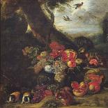 Feast of Fruits and Flowers-Abraham Brueghel-Giclee Print