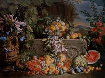 Still Life of Fruit and Flowers, 1670-80 (Oil on Canvas)-Abraham Brueghel-Giclee Print