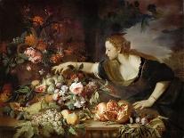 Still Life of Fruit and Flowers, 1670-80 (Oil on Canvas)-Abraham Brueghel-Giclee Print