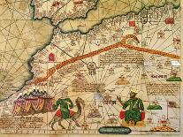 Marco Polo Road to Cathay, Catalan Atlas, Caravan of Travelers-Abraham Cresques-Mounted Art Print
