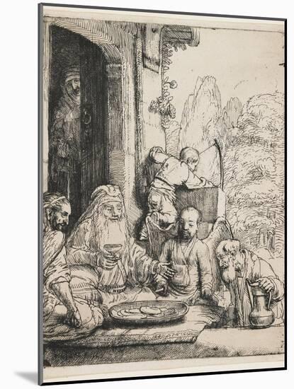 Abraham Entertaining the Angels, 1656-Rembrandt van Rijn-Mounted Giclee Print