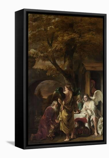 Abraham Entertaining the Three Angels-Ferdinand Bol-Framed Stretched Canvas