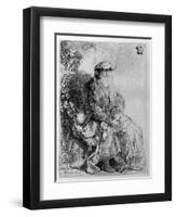 Abraham Holding Young Isaac, C.1637 (Etching)-Rembrandt van Rijn-Framed Premium Giclee Print