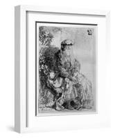 Abraham Holding Young Isaac, C.1637 (Etching)-Rembrandt van Rijn-Framed Premium Giclee Print