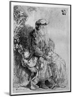 Abraham Holding Young Isaac, C.1637 (Etching)-Rembrandt van Rijn-Mounted Premium Giclee Print