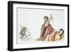 Abraham Is About to Sacrifice His Son Isaac When He Sees Ram in Thicket-null-Framed Giclee Print