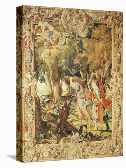 Abraham Leading Isaac to Sacrifice, 17th Century Tapestry Based on Cartoons by Simon Vouet-null-Stretched Canvas