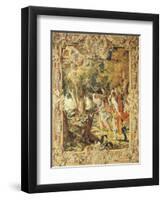 Abraham Leading Isaac to Sacrifice, 17th Century Tapestry Based on Cartoons by Simon Vouet-null-Framed Giclee Print