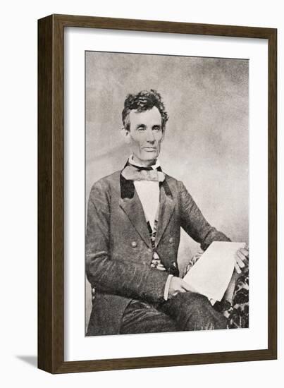 Abraham Lincoln, 1809 – 1865, Seen Here in 1854-null-Framed Giclee Print