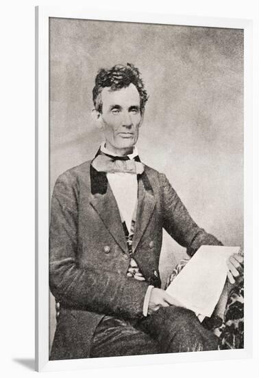 Abraham Lincoln, 1809 – 1865, Seen Here in 1854-null-Framed Giclee Print