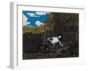 Abraham Lincoln and His Father (Oil on Panel)-Horace Pippin-Framed Giclee Print