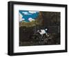 Abraham Lincoln and His Father (Oil on Panel)-Horace Pippin-Framed Giclee Print