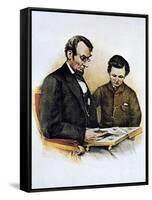 Abraham Lincoln and His Son Tad, 9 February 1864-null-Framed Stretched Canvas