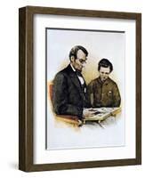 Abraham Lincoln and His Son Tad, 9 February 1864-null-Framed Giclee Print