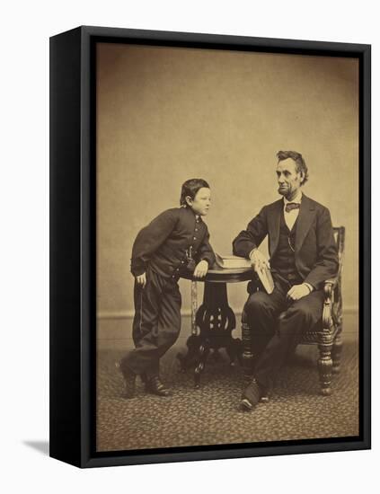 Abraham Lincoln and his son Thomas , 1865-Alexander Gardner-Framed Stretched Canvas