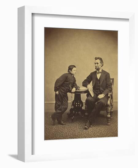 Abraham Lincoln and his son Thomas , 1865-Alexander Gardner-Framed Photographic Print