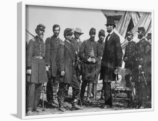 Abraham Lincoln at Antietam during Civil War-null-Framed Photographic Print