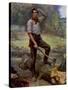 Abraham Lincoln Depicted as a Frontier Rail Splitter in 1909 Commemorative Portrait-null-Stretched Canvas