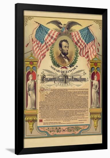 Abraham Lincoln Emancipation Proclamation Historical Document Poster-null-Framed Poster