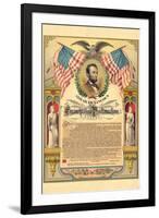 Abraham Lincoln Emancipation Proclamation Historical Document-null-Framed Art Print