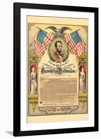 Abraham Lincoln Emancipation Proclamation Historical Document-null-Framed Art Print