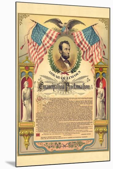 Abraham Lincoln Emancipation Proclamation Historical Document-null-Mounted Art Print