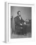 Abraham Lincoln, full-length portrait, seated, 1861-Alexander Gardner-Framed Photographic Print