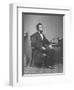 Abraham Lincoln, full-length portrait, seated, 1861-Alexander Gardner-Framed Photographic Print