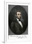 Abraham Lincoln in Springfield, Illinois in 1861, with His Autograph-null-Framed Giclee Print