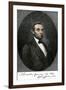 Abraham Lincoln in Springfield, Illinois in 1861, with His Autograph-null-Framed Giclee Print