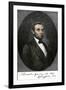 Abraham Lincoln in Springfield, Illinois in 1861, with His Autograph-null-Framed Giclee Print