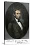 Abraham Lincoln in Springfield, Illinois in 1861, with His Autograph-null-Stretched Canvas