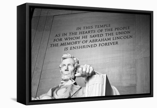 Abraham Lincoln Memorial b/w-null-Framed Stretched Canvas