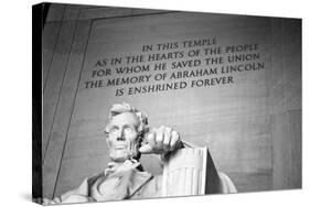 Abraham Lincoln Memorial b/w-null-Stretched Canvas