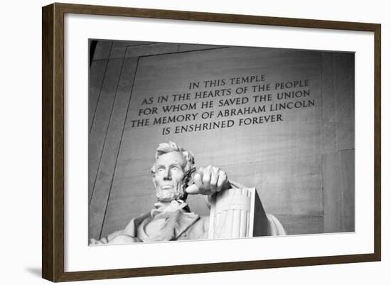 Abraham Lincoln Memorial b/w-null-Framed Photo