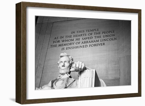 Abraham Lincoln Memorial b/w-null-Framed Photo