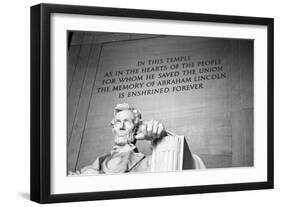 Abraham Lincoln Memorial b/w-null-Framed Photo