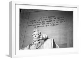 Abraham Lincoln Memorial b/w-null-Framed Photo