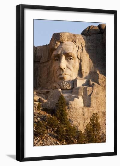 Abraham Lincoln on Mount Rushmore Memorial-Gutzon Borglum-Framed Photographic Print