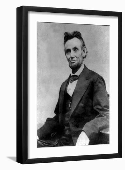 Abraham Lincoln Portrait Taken During Lincoln's Last Photography Sitting-null-Framed Art Print