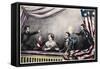 Abraham Lincoln President of the United States is Assassinated at the Theatre by John Wilkes Booth-Currier & Ives-Framed Stretched Canvas