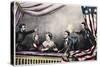 Abraham Lincoln President of the United States is Assassinated at the Theatre by John Wilkes Booth-Currier & Ives-Stretched Canvas