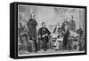 Abraham Lincoln Proclaims the Emancipation of Slaves-null-Framed Stretched Canvas