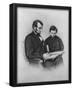 Abraham Lincoln (Reading with Son Tad) Art Poster Print-null-Framed Poster