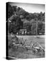 Abraham Lincoln's Childhood Home with a Rail Fence That He Built-Ralph Crane-Stretched Canvas