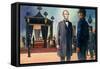 Abraham Lincoln's Prophetic Vision of His Own Death-null-Framed Stretched Canvas