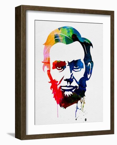 Abraham Lincoln Watercolor-Lora Feldman-Framed Art Print