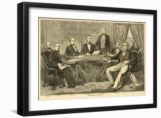 Abraham Lincoln with Cabinet at Washington-null-Framed Giclee Print