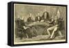 Abraham Lincoln with Cabinet at Washington-null-Framed Stretched Canvas